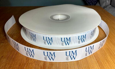 7/8" Mary Washington University Inspired Custom Printed Grosgrain Ribbon