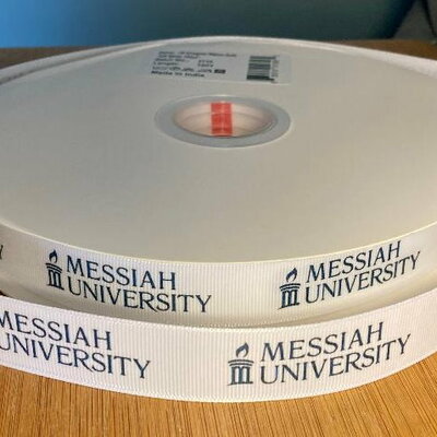 7/8" messiah university inspired custom printed grosgrain ribbon