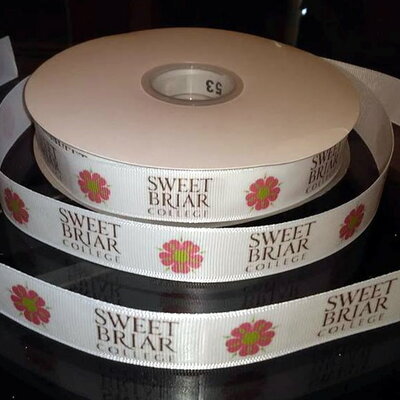 7/8" sweet briar college inspired custom printed grosgrain ribbon
