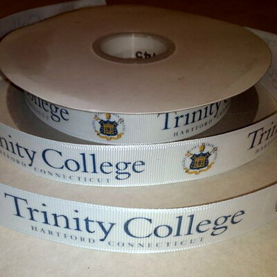7/8" trinity college inspired custom printed grosgrain ribbon