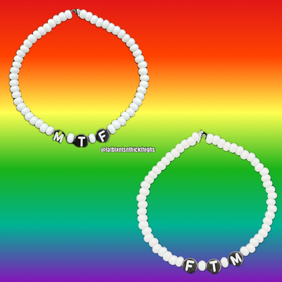 Inverted Monochrome Identity Seed Bead Bracelet