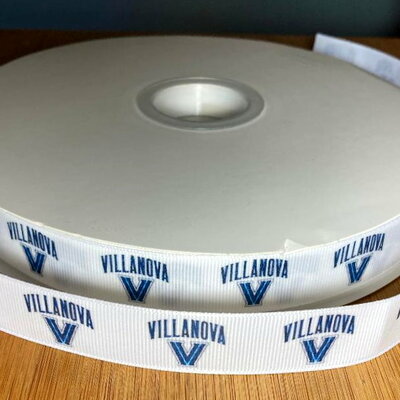 7/8" villanova university inspired custom printed grosgrain ribbon