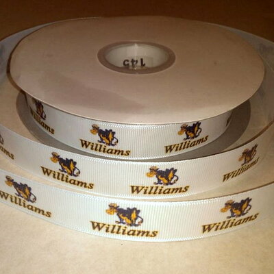 7/8" williams college inspired custom printed grosgrain ribbon