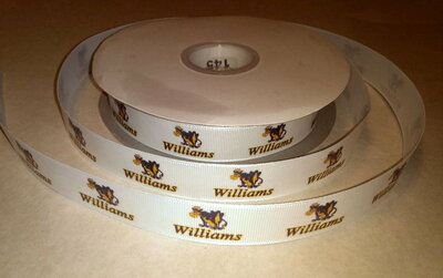 7/8" Williams College Inspired Custom Printed Grosgrain Ribbon