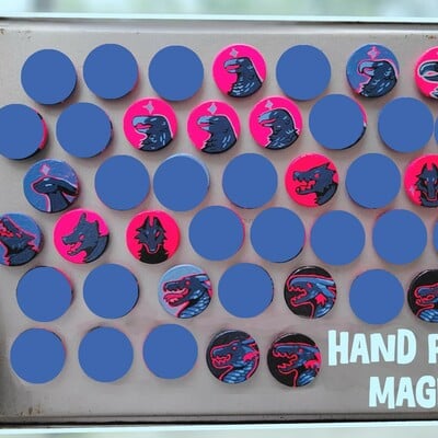 Set 01. 1.5" original wooden magnets