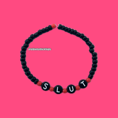 SL*T Black and Red Seed Bead Bracelet