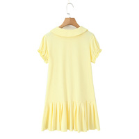 Retro short-sleeved mohair knitted pleated mini dress - Thumbnail 2