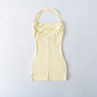 Sexy halterneck pleated hip skirt dress - Thumbnail 3