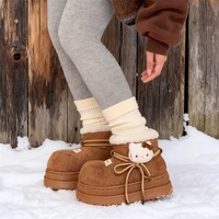 Big Toe Snow Boots With Plush Kitty Decore - Thumbnail 1