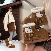 Big Toe Snow Boots With Plush Kitty Decore - Thumbnail 4