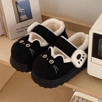 Cute Kitten Claw Velcro Mary Jane Fleece Shoes - Thumbnail 2