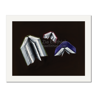 Flying books art print