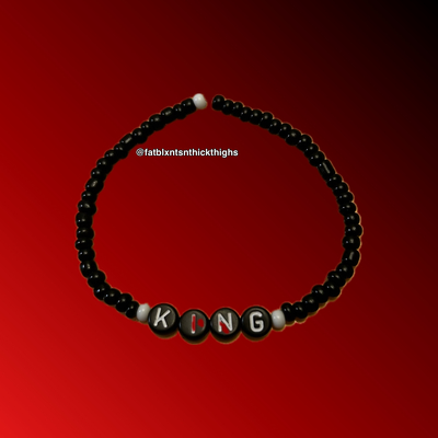 King & queen monochrome seed bead bracelet