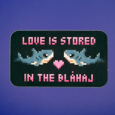 Blåhaj love 2.6'' matte sticker