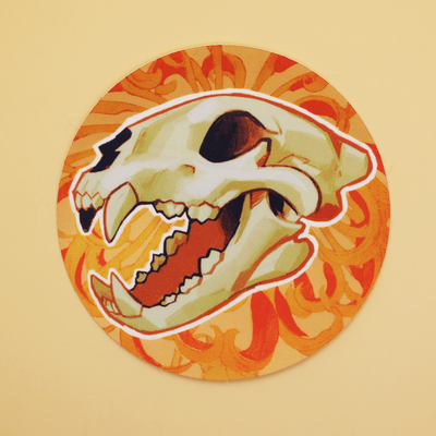 Crysanthemum skull 2.36" matte sticker