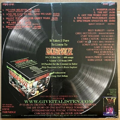 Listen2daze - vinyl sampler lp (limited to only 300 copies with 10 songs from 400 song box set - features members of prowess, castor, etc.)