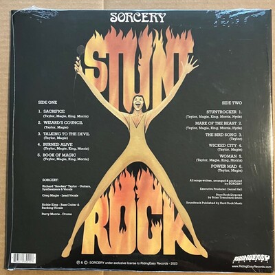 Sorcery - stunt rock (new reissue gold vinyl lp soundtrack from 1978 movie by la hard rock proto metal band - ridingeasy records)