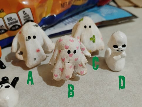 Tiny Kewpie Sheet Ghosts