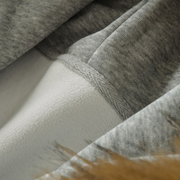 Autumn/Winter Warm Hooded Long-Sleeved Fleece-Lined Jacket/Sweatshirt with Detachable Fur Collar - Thumbnail 1