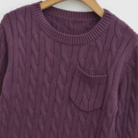 Autumn and winter warm base layer loose casual round neck long sleeve pom-pom sweater - Thumbnail 4