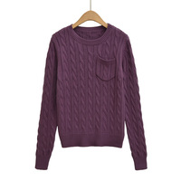 Autumn and winter warm base layer loose casual round neck long sleeve pom-pom sweater - Thumbnail 1