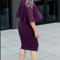 Plus Size Sheath Tea-length with Jacket Beading Crystals Mother of Bride/Groom Dress Evening Formal Gowns  - Thumbnail 1