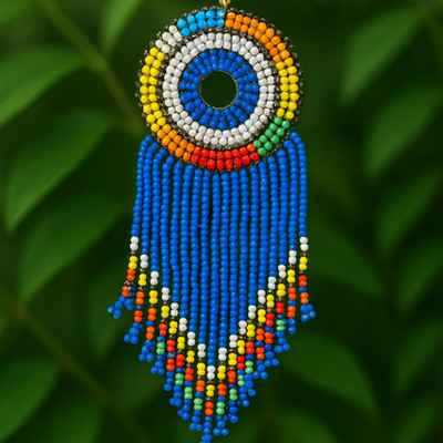 Sunburst harmony beaded earrings (blue)