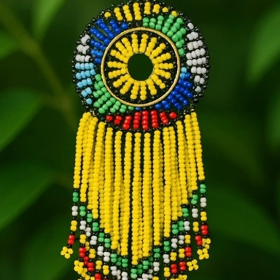 Sunburst harmony beaded earrings (yellow)