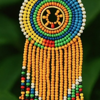 Sunburst harmony beaded earrings (orange)