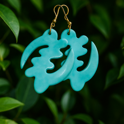 Gye nyame earrings (turquoise)