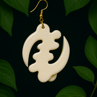 Gye nyame earrings (ivory)