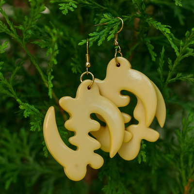 Gye nyame earrings (mellow yellow)