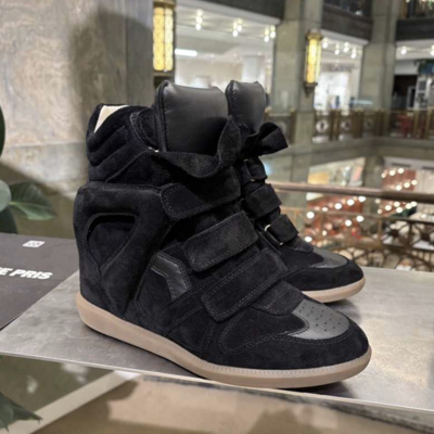 Parisian wedge sneaker - black