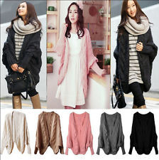  oversized loose knitted sweater batwing sleeve tops cardigan outwear coat