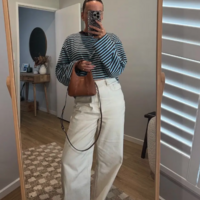 BROWN STRIPED LOOSE LONG SLEEVE TEE - Thumbnail 9