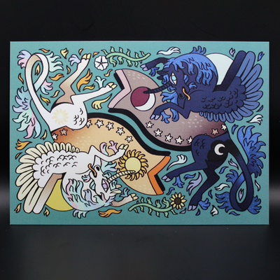 Royal sisters postcard