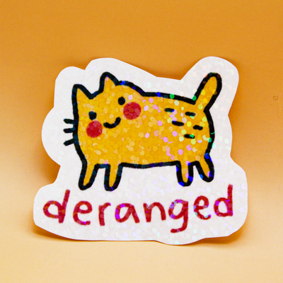 Deranged 2.6'' holo glitter sticker