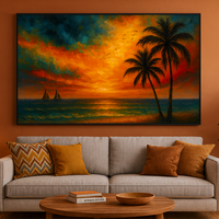 Tropical Sunset with Sailboats - Thumbnail 4
