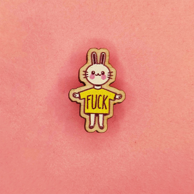 Cute as F*CK Wooden MINI Pin 0.8"