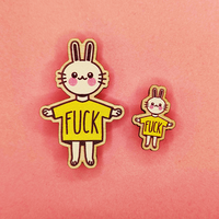 Cute as F*CK Wooden MINI Pin 0.8" - Thumbnail 1