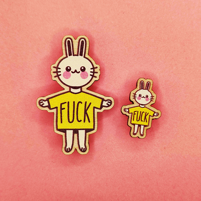 Cute as f*ck wooden mini pin 0.8"