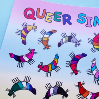 Queer Simps 8.2'' Matte Sticker Sheet - Thumbnail 2