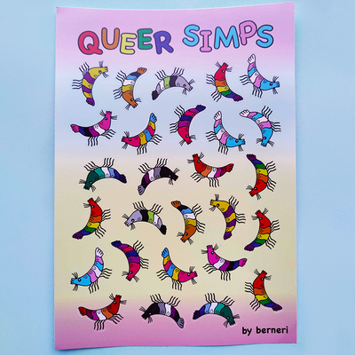Queer simps 8.2'' matte sticker sheet