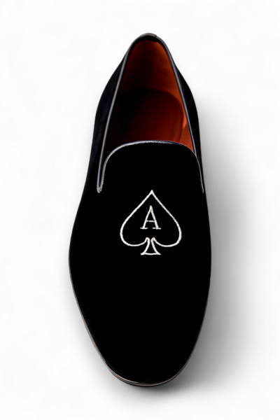 Crafted Leather Classic Black Velvet Loafers Men Shoes Custom Made