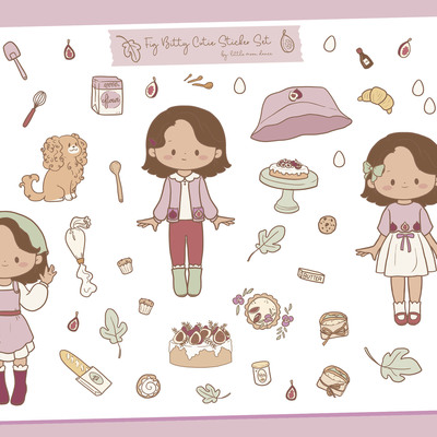 Fig bitty cutie sticker sheet