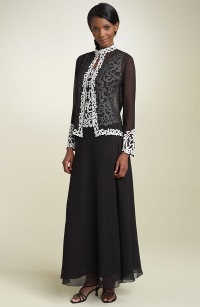 Black A Line Chiffon Lace Mother of Bride/Groom Dress Evening Formal Gowns 