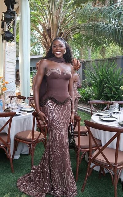 Brown Mermaid Beaded African Girls Prom Dress Evening Formal Gown Birthday Party Dress