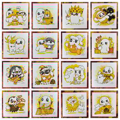 Inktober x tiny ghost 2025 original drawings