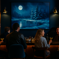 Moonlit Winter Forest by a Lake - Thumbnail 2