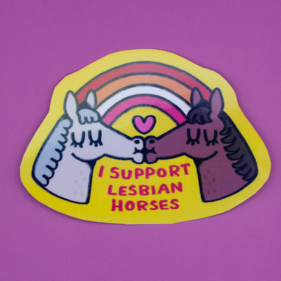 Lesbian horses 2.7'' holo sticker
